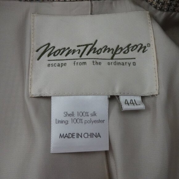 Norm Thompson Sport Coat Blazer Jacket Men's Size 44L Classic Silk Nubby - Picture 7 of 8